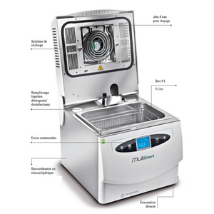 Multisteril - Dispositif automatique pour désinfection, ultrasons et séchage sans pompe