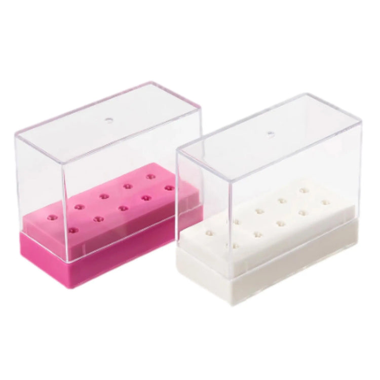 Boite de rangement porte fraises - 10 trous - Blanc ou Rose - My Podologie