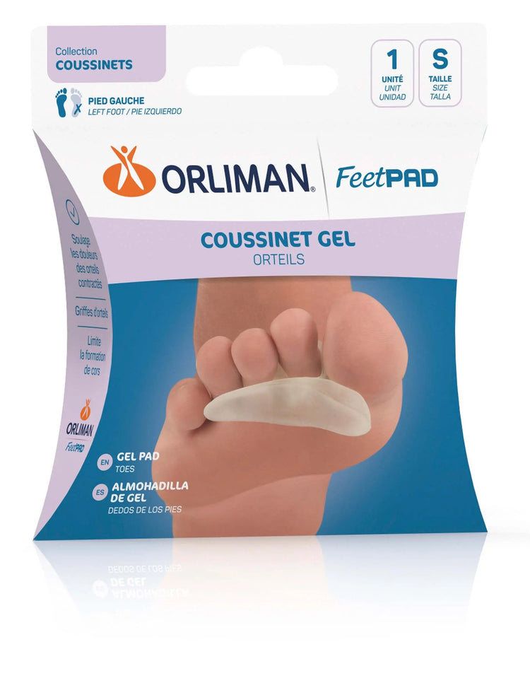 Coussinet Gel Orteil Droit FEETPAD - 3 Tailles - Orliman - My Podologie