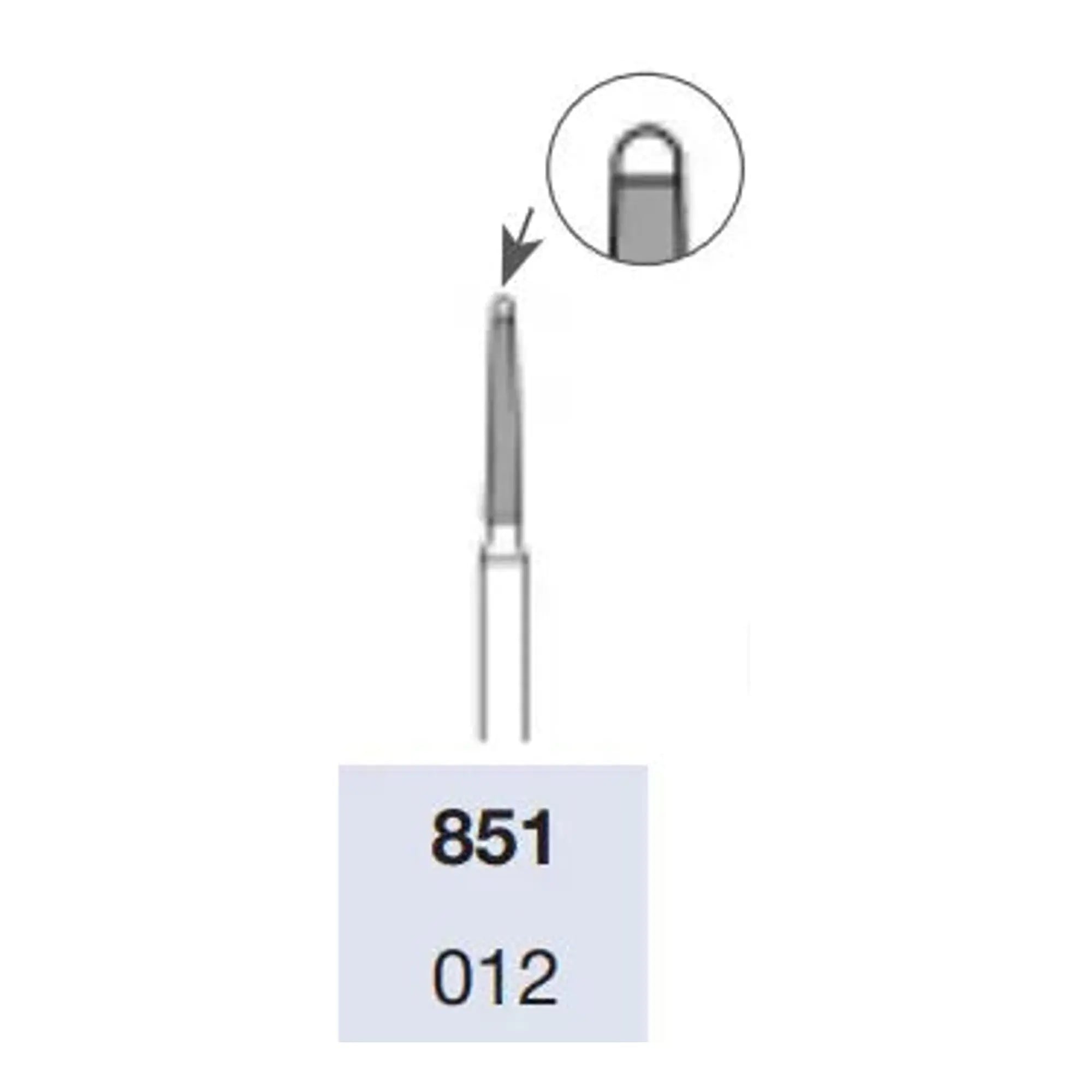 Fraise 851 Diamant - Lissage des callosités et des ongles - 1,2 mm