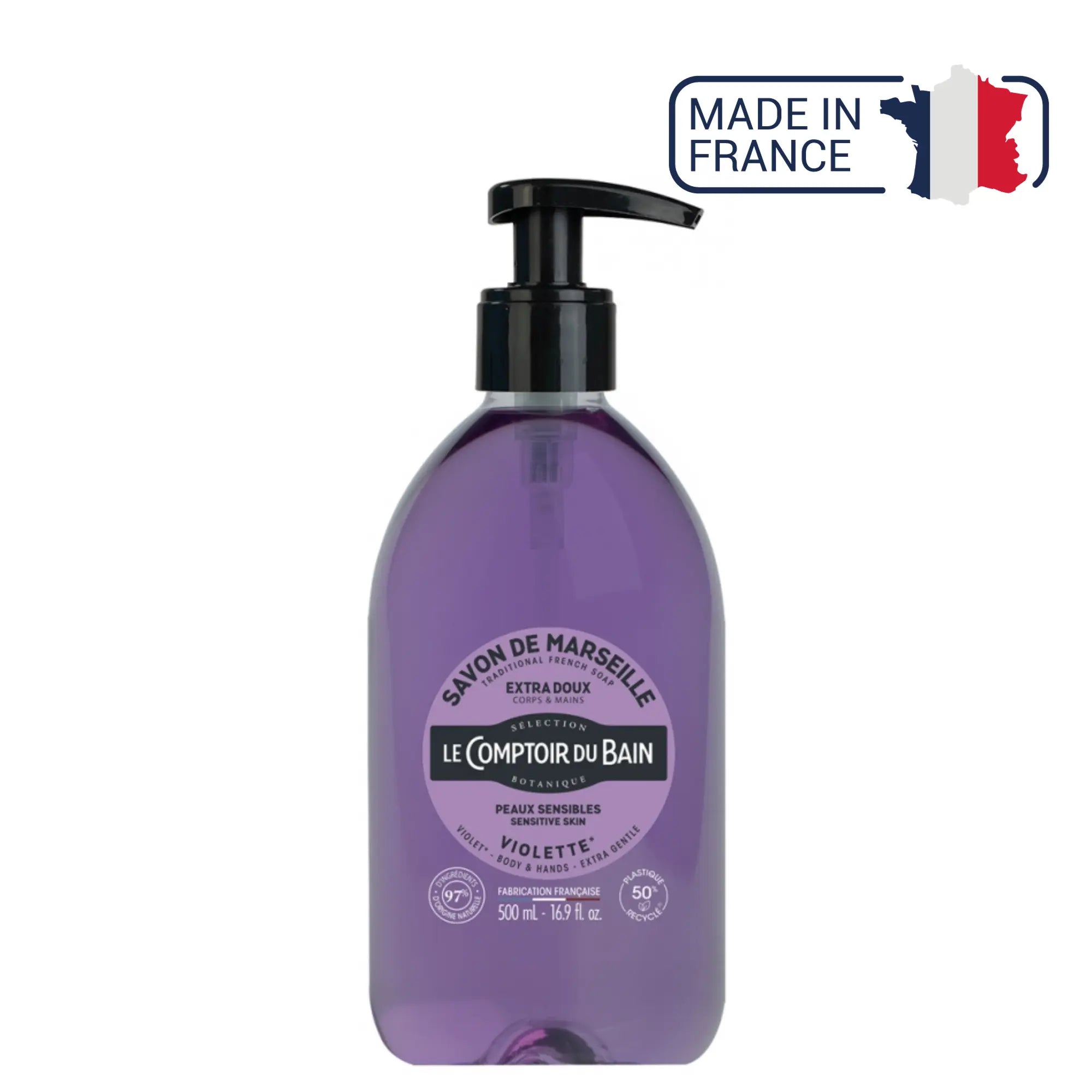 Liquid Marseille soap Violet - 500ml - Le Comptoir du Bain